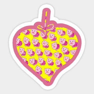 Piggies in Pink Sticker